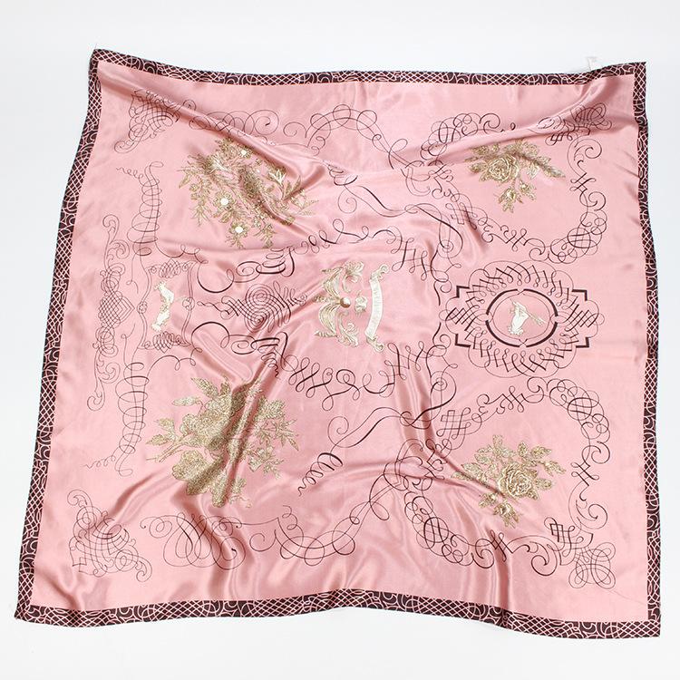 Высококачественные роскошные шелковые шарфы, повязка на голову, шарфы, шейный шарф для женщин, шелковый шарф с цепочкой, женская декоративная шаль