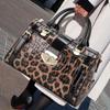 Сумка Aidrani Leopard, женская кожаная сумка, большая вместимость, сумка Boston, модная универсальная сумка из коровьей кожи на одно плечо