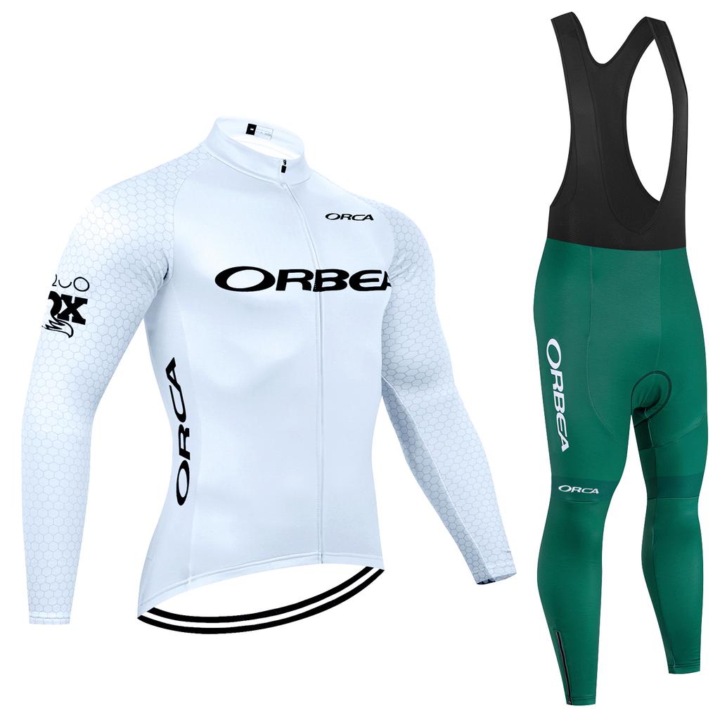 Зима 2025 Оранжевая Велосипедная Майка Команда ORBEA ORCA Велосипедная Куртка Штаны Мужская Термо Флис Одежда Для Велоспорта MTB Шоссейного Велосипеда