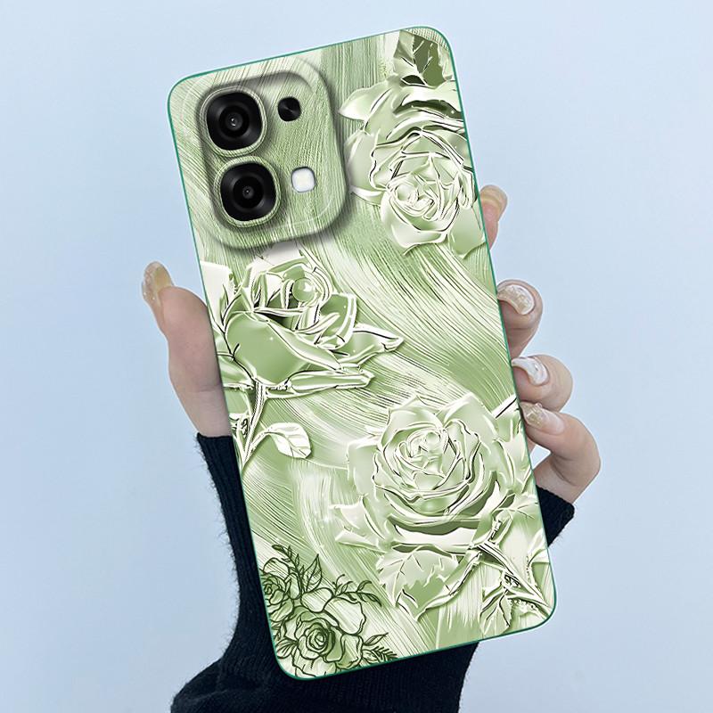 Чехол для Oppo A6 Pro 5G 4G Модный Минимализм Масляная Живопись Цветочный Силиконовый Мягкий Корпус Телефона Новый Дизайн Ударопрочная Задняя Крышка