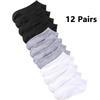 5/6/12 Pairs Men's Boat Socks Breathability Sweat Absorption Sports Business Socks Leisure Solid Color Men's Low Tube Floor Sock
