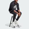 adidas Мужская толстовка с капюшоном Essentials из флиса с большим логотипом Черный/Белый IB4024