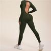Seamless Sports Yoga Clothes One-piece Long-sleeved Peach Hip Trousers Running Fitness Exercise Pilates Quick-drying Clothes