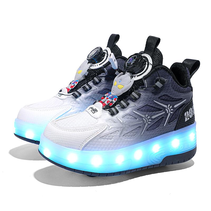 TUINANLE High Quality Skate Shoes for Kids LED Light Luminous Sneakers Children Two Wheels Shoes for Boys Girls with USB Charging