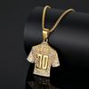 World Cup No. 30 Jersey Titanium Steel Gold-Plated Pendant Necklace, Suitable For Men.