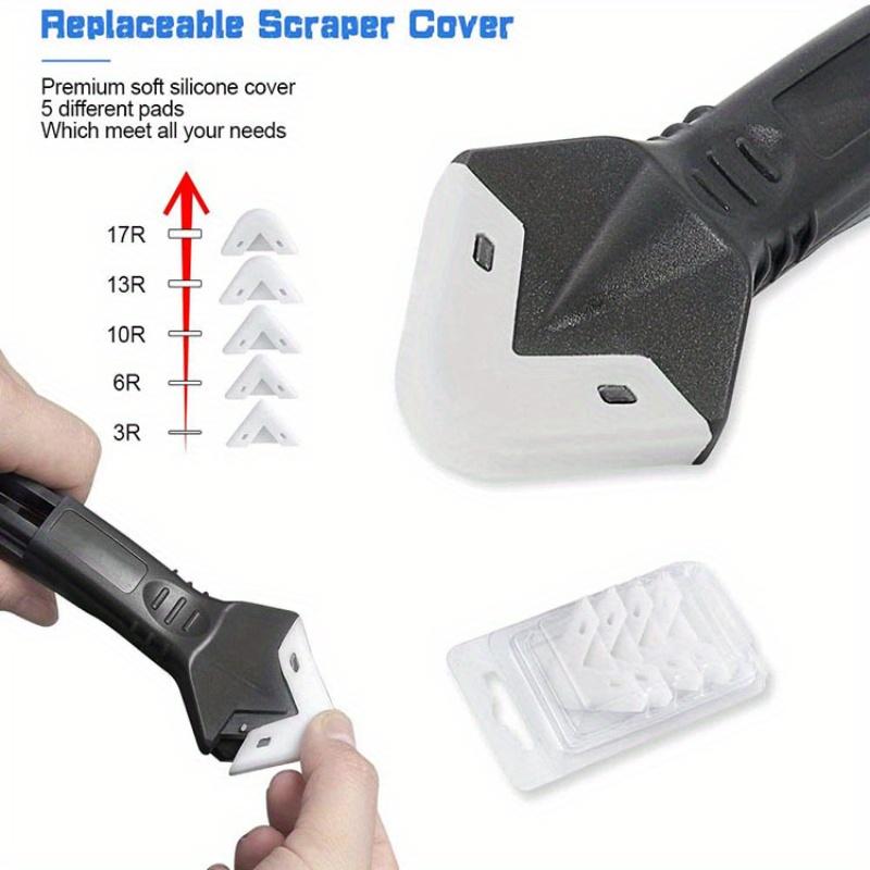 3-in-1 Silicone Caulking Tool with Stainless Steel Head - Ideal for Sealing, Cleaning, and Scraping Glue - Durable Plastic Handle for Easy Use