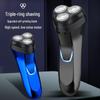 JLL058 Three-Head Electric Shaver with Double Ring Blades and USB Charging
