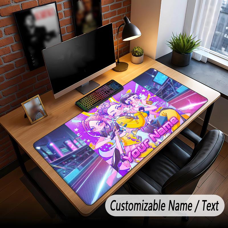 Large Mouse Pad Kpop Demon Hunters Print Custom Name Text Desk Mat for Office Gaming