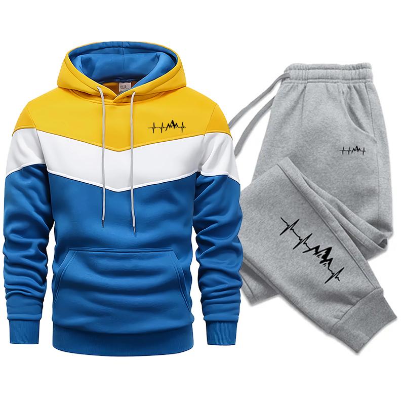 Осенне-зимний мужской спортивный костюм, спортивная толстовка для бега, мужской комплект, повседневная удобная модная толстовка с капюшоном, высококачественные повседневные спортивные штаны