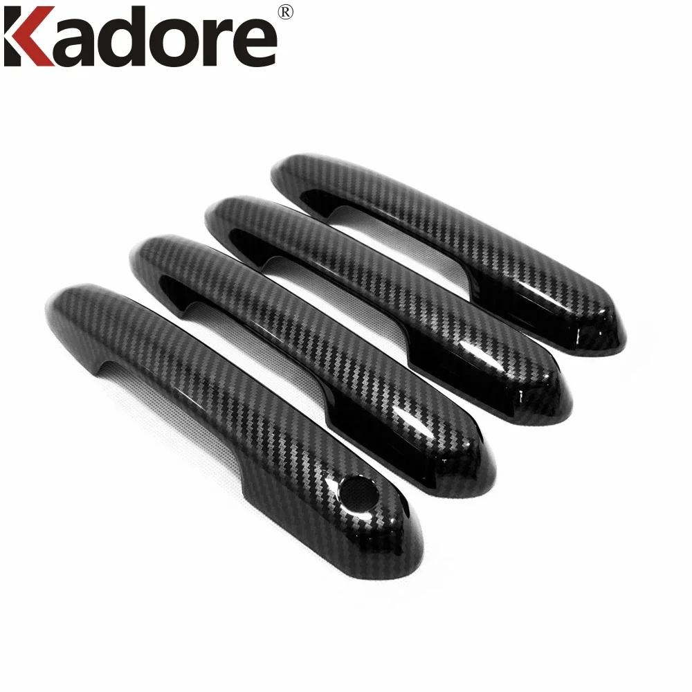 Door Handle Cover Trim For Toyota Highlander XU70 Kluger Hybrid -2024 Carbon Fiber Car Side Handles Catch Cap Accessories