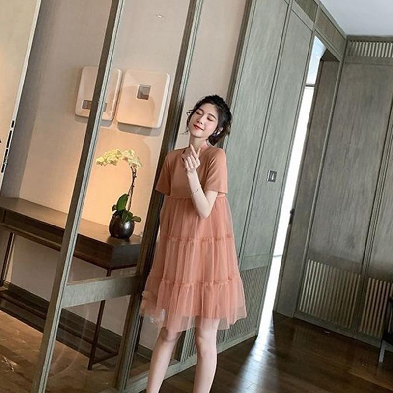 Summer Dress Loose Thin Short-sleeved Top Mid-length Summer Dress