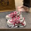 Fashion Women Platform Sneakers Spring Autumn Women Casual Sport Shoes Mesh Breathable Sneakers Thick Sole Color Blocking Tennis Shoes