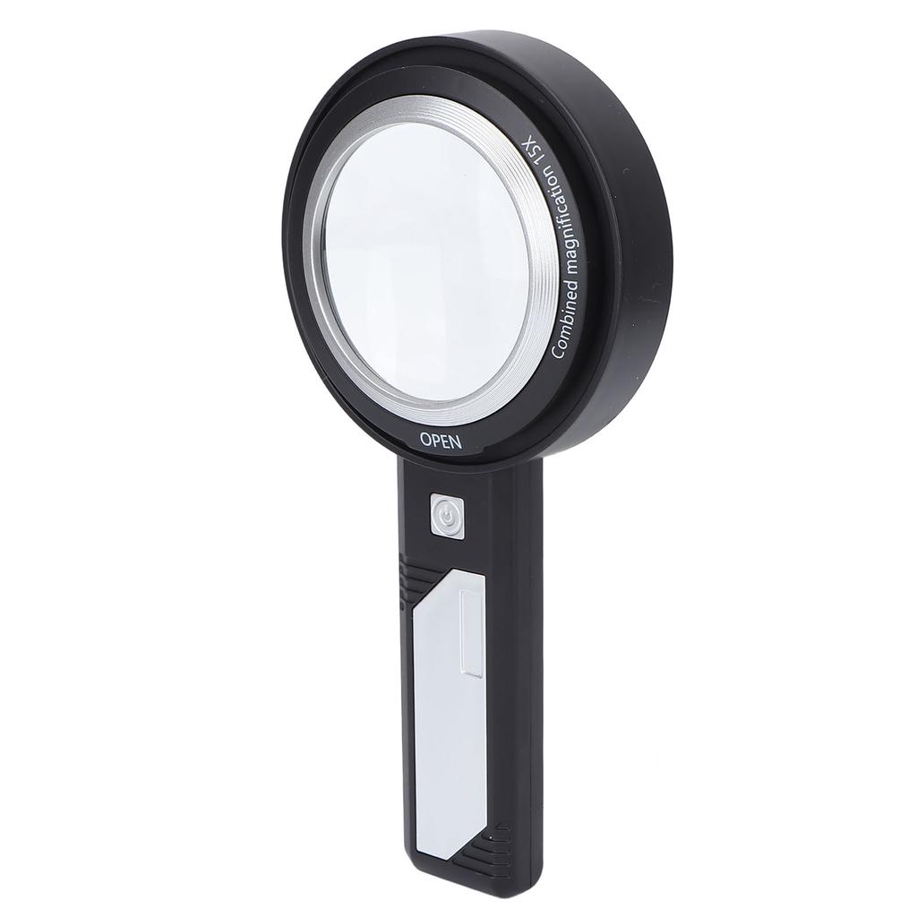 Ручная лупа 6X/15X для чтения, с подсветкой и 6 светодиодными лампами для пожилых людей