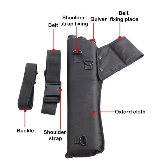 Oxford Cloth Quiver Adjustable Archery Bag Durable Three-tube Design Arrow Holder Sports Accessories