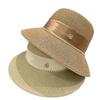 Straw Hat Elegant Women's M Standard Pearl Bowler Hat Light Bucket Hat Wide Brim Sunshade Straw Hat