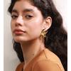 Yhpup Stainless Steel Metal Flower Stud Earrings Waterproof 18K Golden PVD Plated Trendy Statement Europe Jewelry