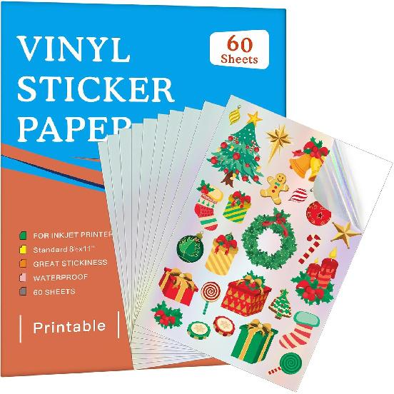 30 листов Премиальная голографическая самоклеящаяся бумага для струйного принтера, 8,5x11" Голографическая бумага для принтера, водостойкая, быстро сохнет, яркая