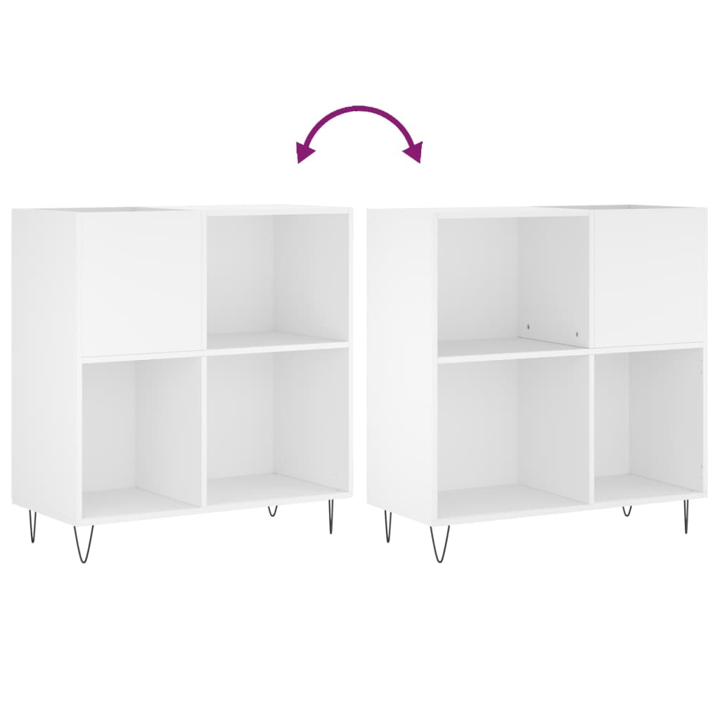 Vidaxl Szafka Na Płyty, Biała, 84,5X38X89 Cm, Materiał Drewnopochodny