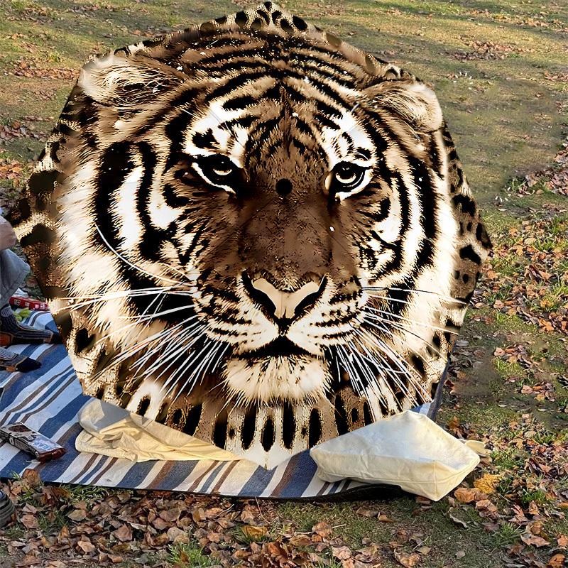 1PC Tiger Print Umbrella-8-Rib Reinforced, Automatic Open, Lightweight & Durable, Cute Fashion Accessory for Outdoor-P55