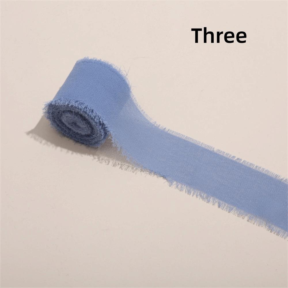 3 Rolls 5m Fringe Chiffon Silk Ribbon DIY Craft Hairy Chiffon Ribbon Wedding Invitations