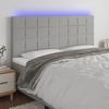 VidaXL LED Headboard Bedroom Furniture Double Bed Accessory Head of Bed Frame Interior Light Grey 3122446