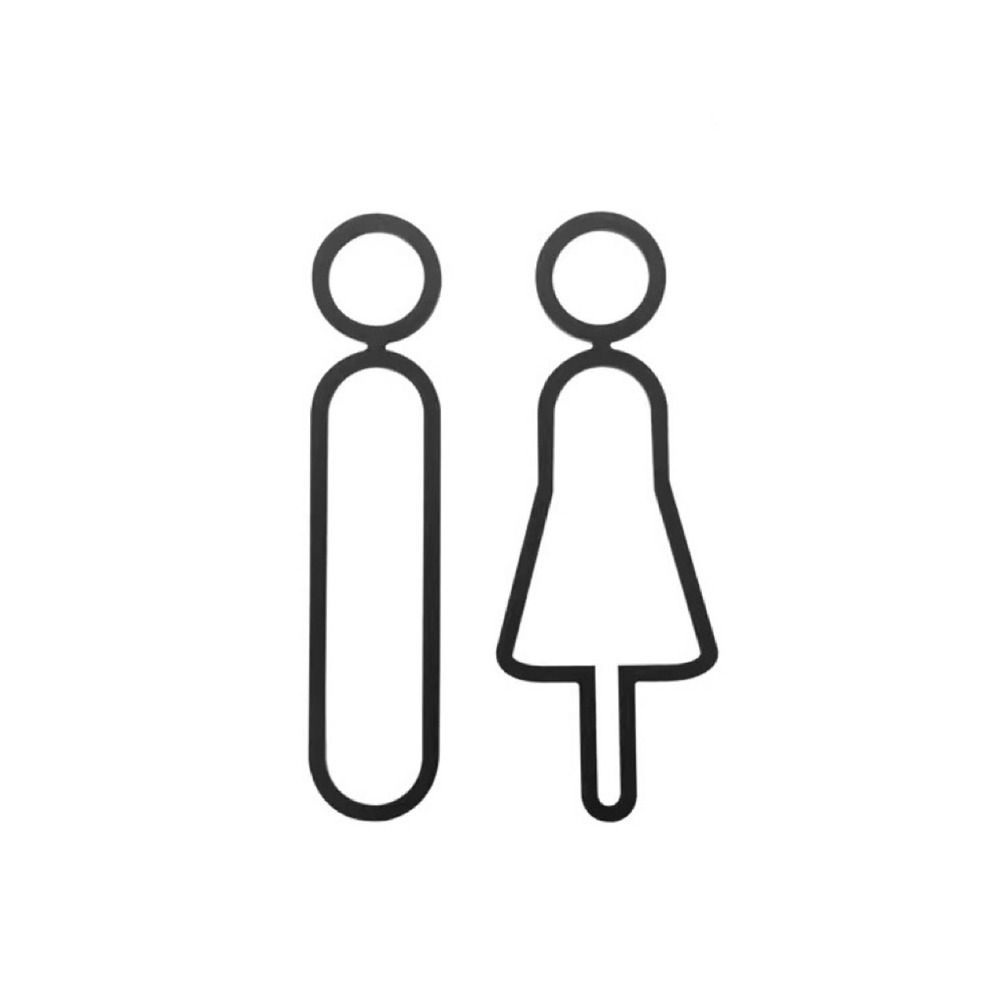 DIY Washroom Sign Plate Set Black Gold Toilet Sign Plate Wc Holder Signage Board Home Decor