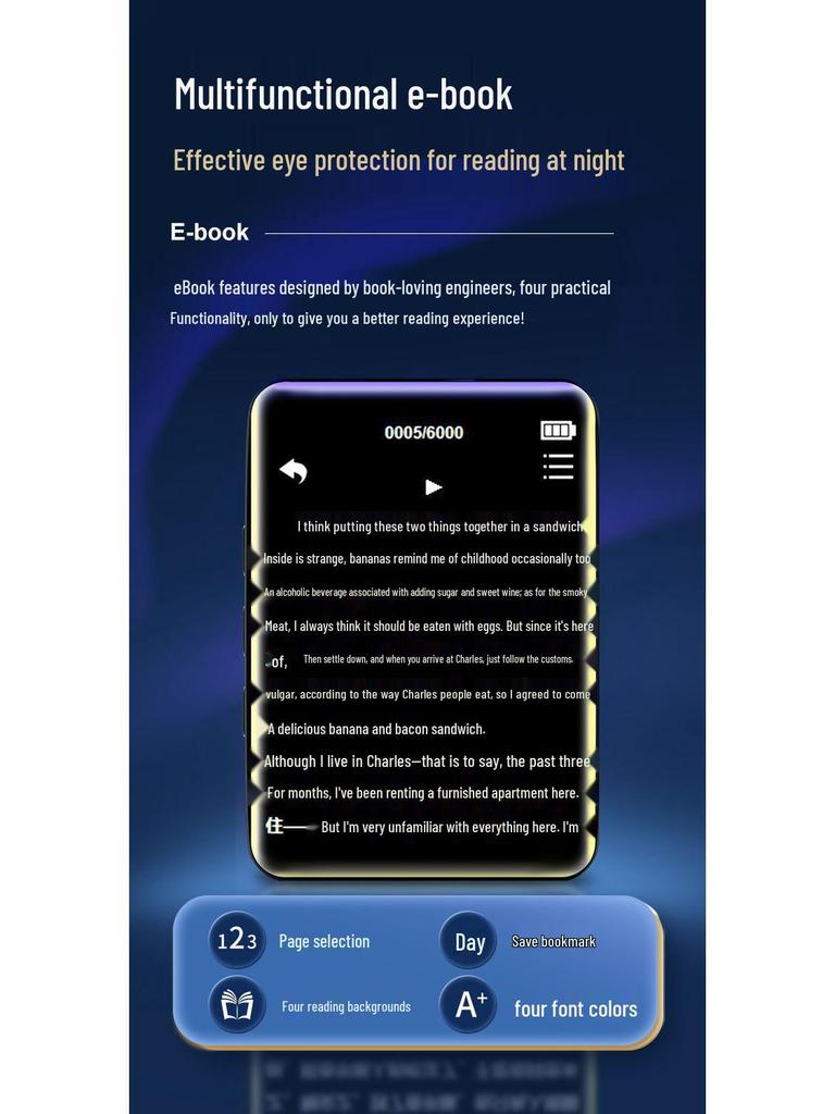 MP4 Touchscreen Bluetooth MP3 Music Player with English Dictionary for High School Students - Walkman P5