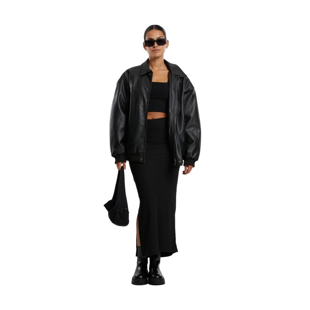 Urban Classics Womens/Ladies Ribbed High Slit Maxi Skirt