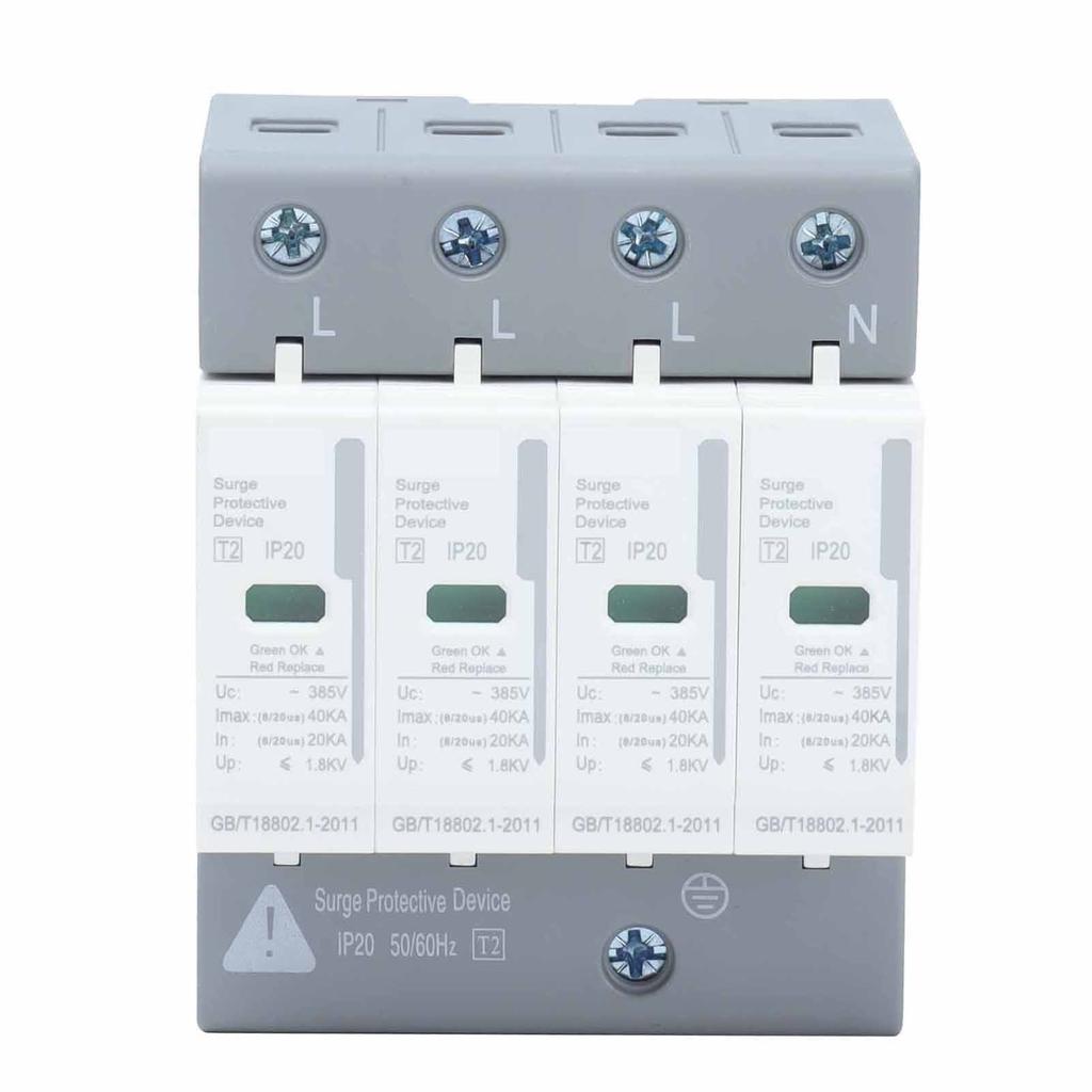 Устройства защиты от импульсных перенапряжений BERM Защитник от перенапряжений Домашний 4P 40 кА УЗИП 2 уровня BEMLY40 220 В 380 В