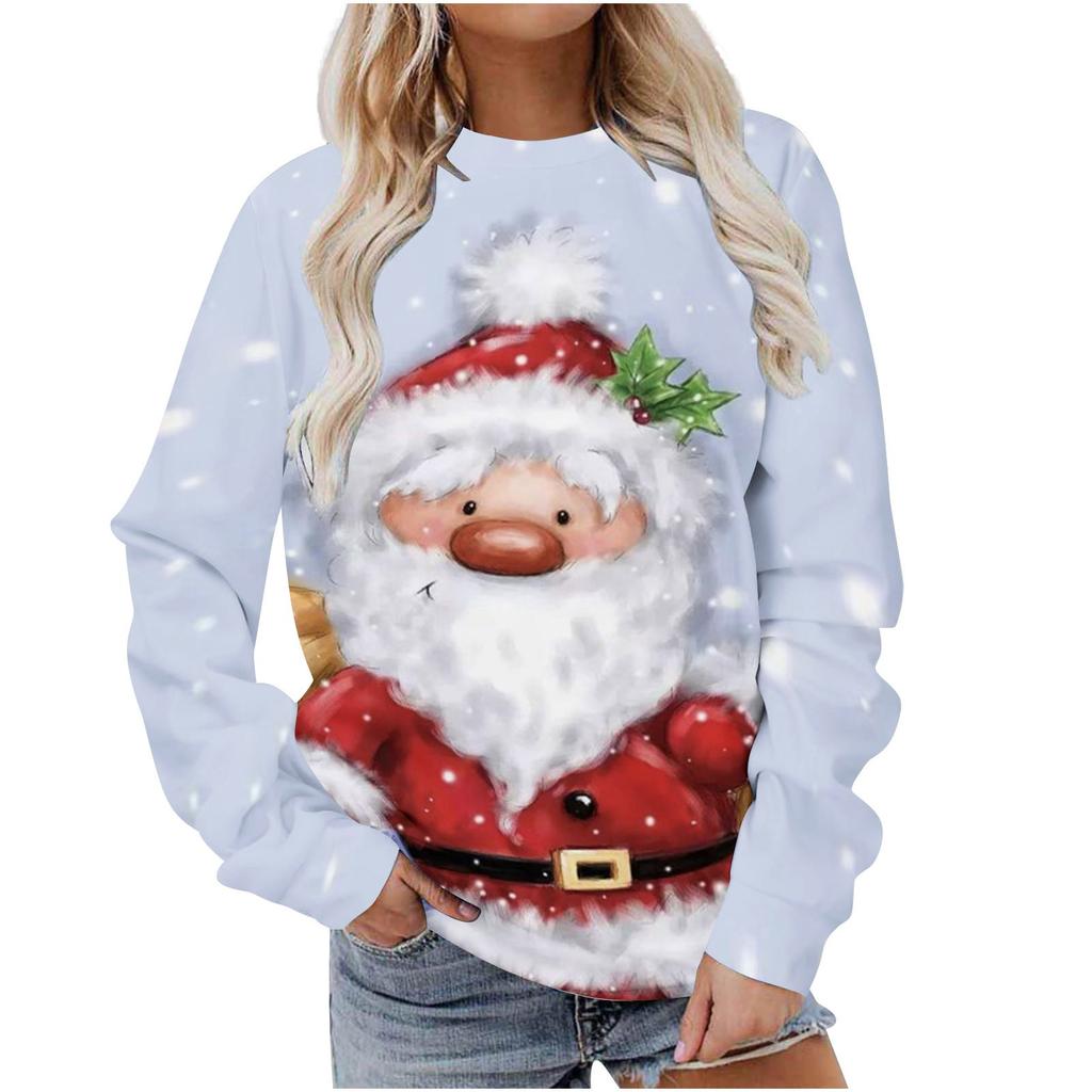 Women's Christmas Trend Fashion Casual Loose Long Sleeve Top Sweater Women's Sweater
