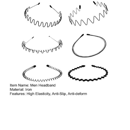 6 шт., мужская повязка на голову, высокая эластичность, противодеформирующийся обруч для мытья, небьющаяся волна, не падающая противоскользящая повязка для волос в форме лица, домашняя