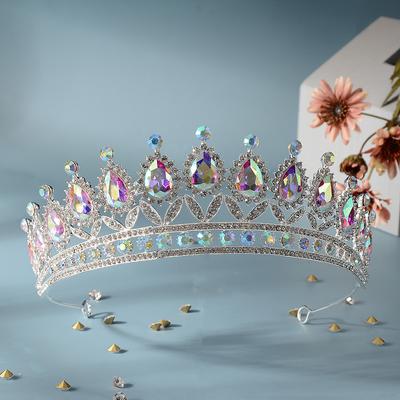 Барокко средневековая невеста свадебное платье корона сплав горный хрусталь ювелирные изделия головной убор аксессуары для волос