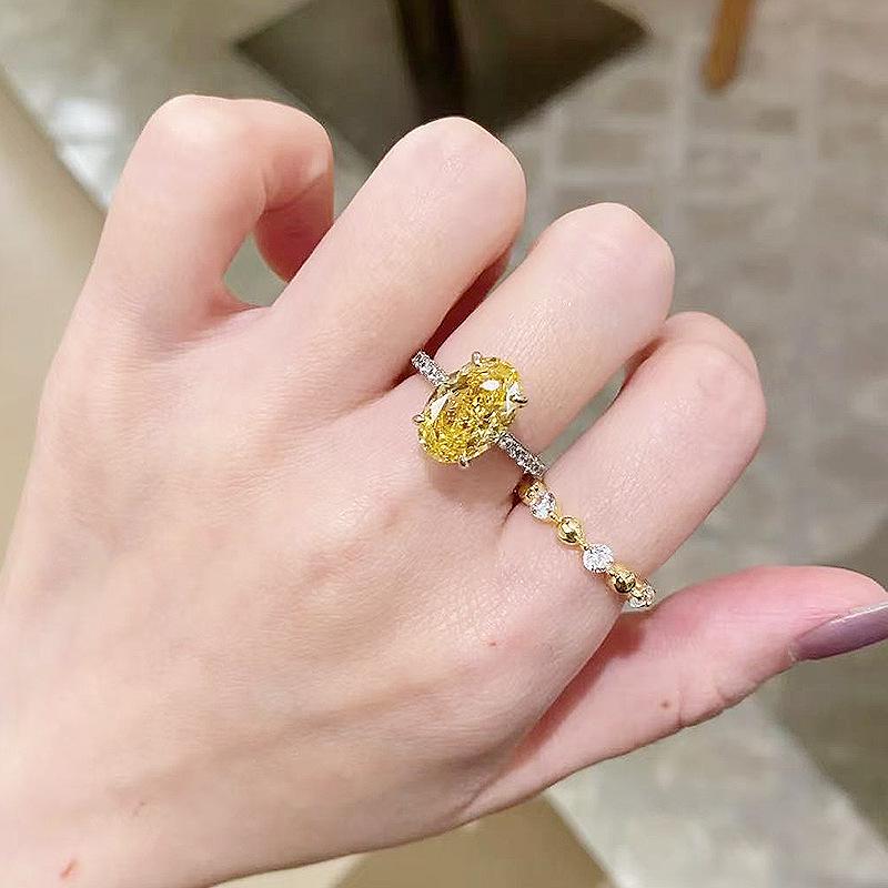 Ювелирные изделия Xiancan 2021 Овальное сияющее кольцо: Серебро 925 пробы с бриллиантом высокой чистоты для женщин.