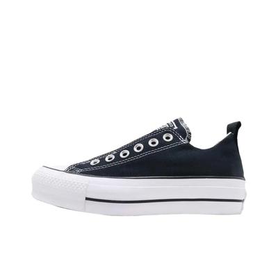 Chuck Taylor All Star Lift Slip Ox Черные Женские Кроссовки Белые 563456C