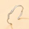Irregular Wavy Open Cuff Bracelet Women Titanium Steel Gold Or Tone Lightweight Luxury Style