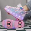 Multicolor Roller Skates with Flashing Lights for Kids and Adults
