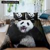 3D Panda Bedding Set Lovely China Black White Animal Duvet Cover King Queen Bamboo Comforter Cover 2/3pcs Polyester Quilt Cover
