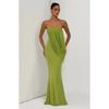 Womens 2026 Fashion Dress Asymmetrical Strapless Mesh Pleated Gown Sexy Slim Fit Party Cocktail
