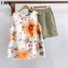Floral Tanks and Shorts Summer Two Piece Suit Set Holiday