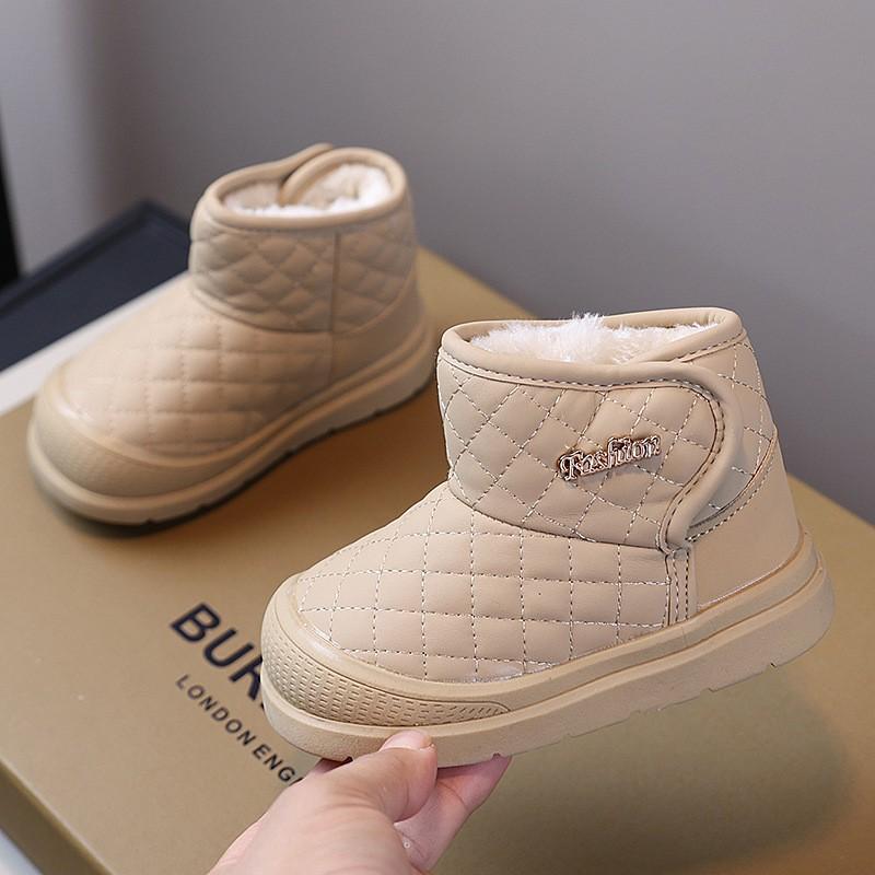 Kids Winter Warm Fleece-Lined Snow Boots Toddlers Non-Slip Rubber Sole Thick Ankle Boot Boys Girls