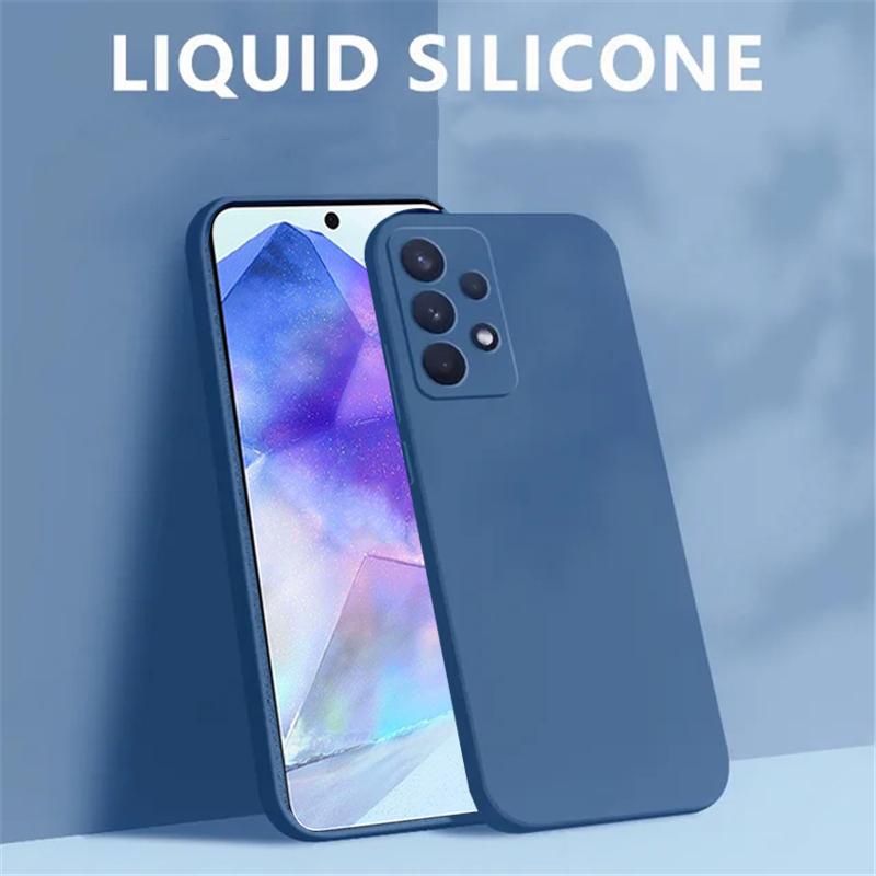 A55 A35 A15 A05 A05S Case Square Solid Color Liquid Silicone Phone Cases For Samsung Galaxy A05 A05S A15 A35 A55 5G Back Cover