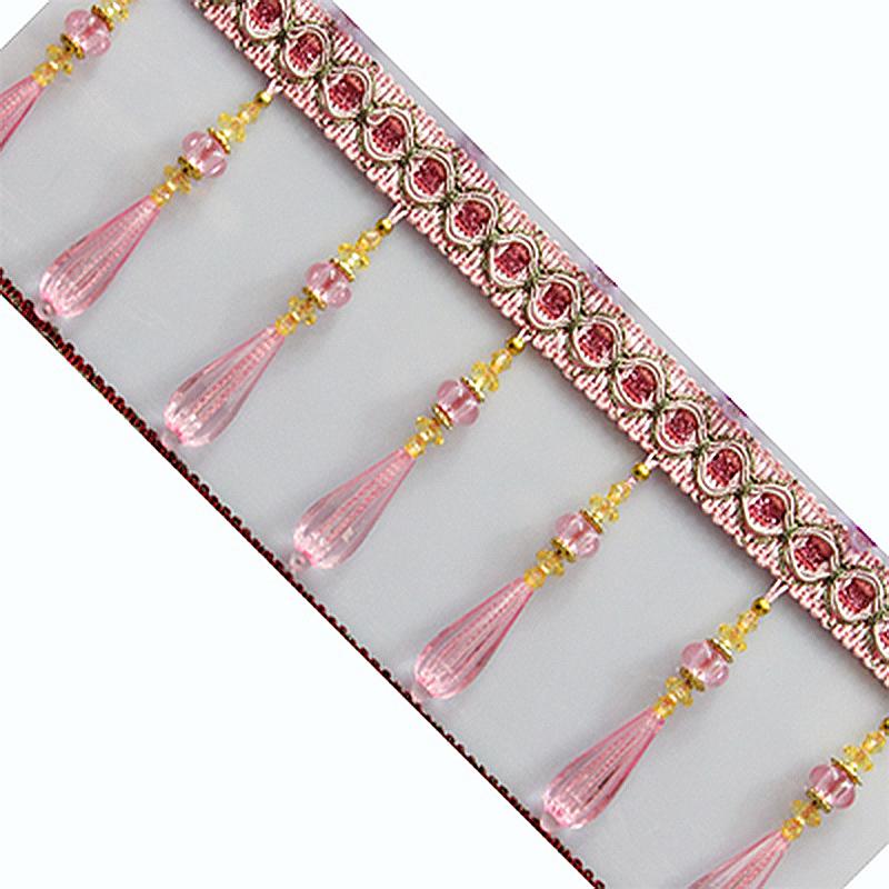 1M Кисточки для штор Кристальные бусины Кружевная бахрома DIY Шторная швейная отделка Кисточная кромка Лента Декоративные аксессуары для одежды Новые