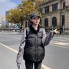 Women Autumn Winter Stand Collar Solid Color Sleeveless Big Pocket Coat Warm Short Cotton Vest