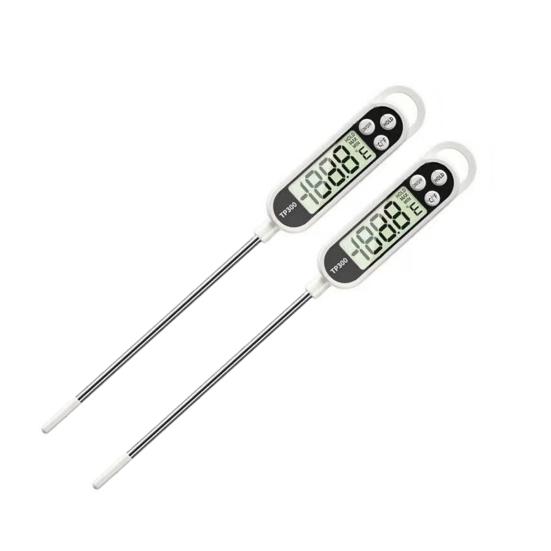 2Pcs Food Thermometer Waterproof Digital Thermometer with Long Stainless Steel Probe Backlit LCD Display Kitchen Tool for Cooking Grilling Baking