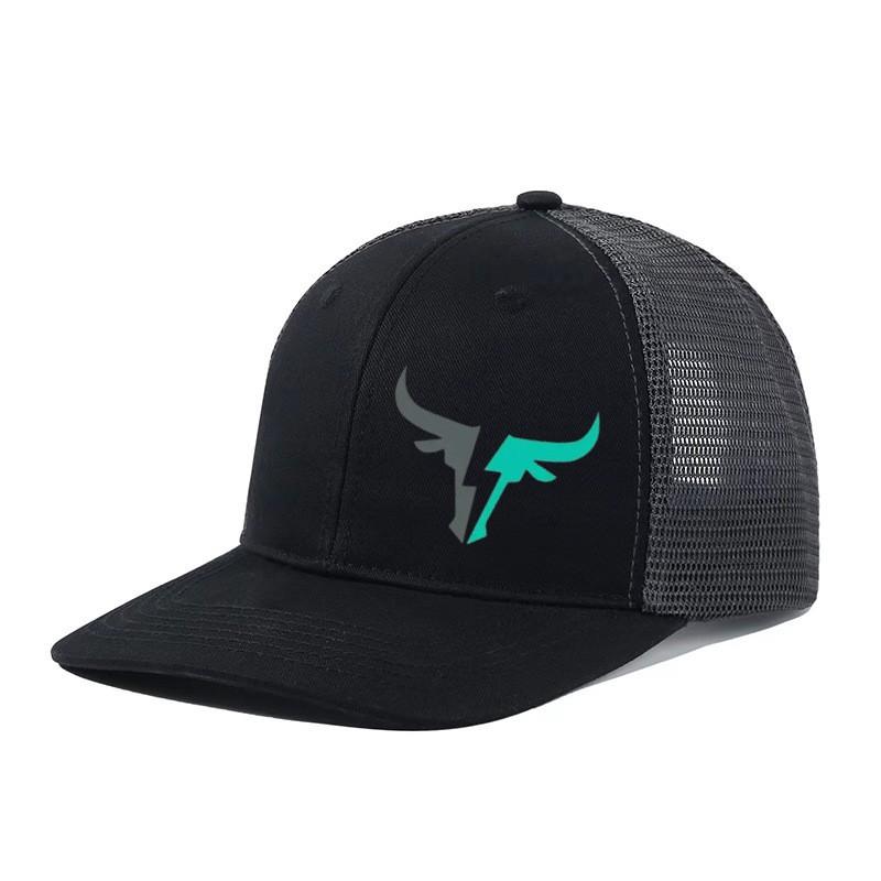 Unisex Printed Bull Mesh Baseball Cap Sun Protection Breathable Adjustable Hat Outdoor
