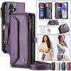 CaseMe Кожаный чехол-книжка для Samsung Galaxy A57 5G A37 A17 A56 A36 A16 A55 A35 A25 A15 A54 A34 A24 A14 A53 A33 A13 A52 с молнией, кошельком и карманом для карт