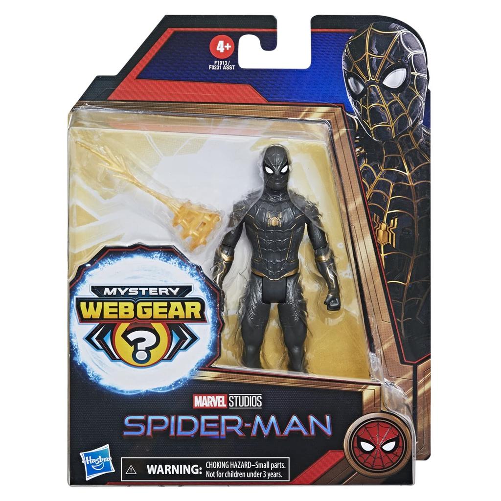 Hasbro Marvel No Way Home Mystery Web Gold Suit Фигурка F1913 Подлинный продукт Spider-Man Gear/Черный и Spider-Man