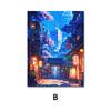 Kawaii Japanese Cherry Blossom Street Canvas Art – Aesthetic Anime Cityscape Wall Poster – Nordic Minimalist Home  Print