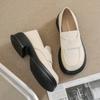Platform Loafers Women's Shoes Trend Autumn and Winter New Round Head British Style Small Leather Shoes Single Shoes Women