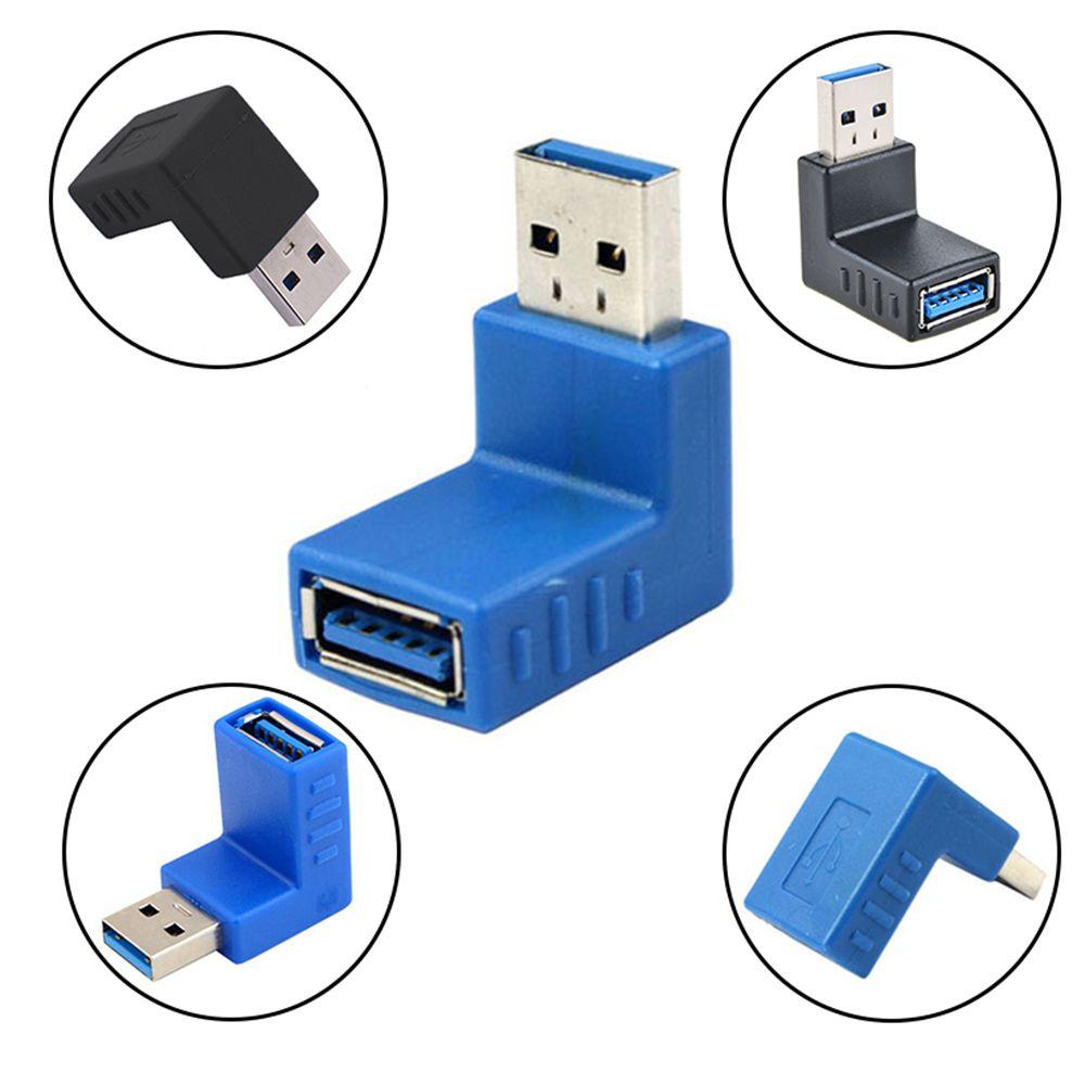 Blue/Black Connector Extension Coupler Adapter Plug Type A Male To Female USB 3.0 Right+Left